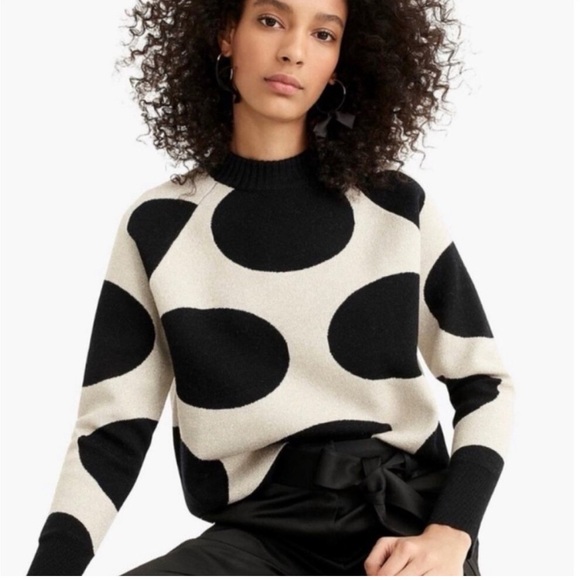 COLLECTION by J. Crew Metallic Merino Wool Polka Dot Sweater - Picture 1 of 5